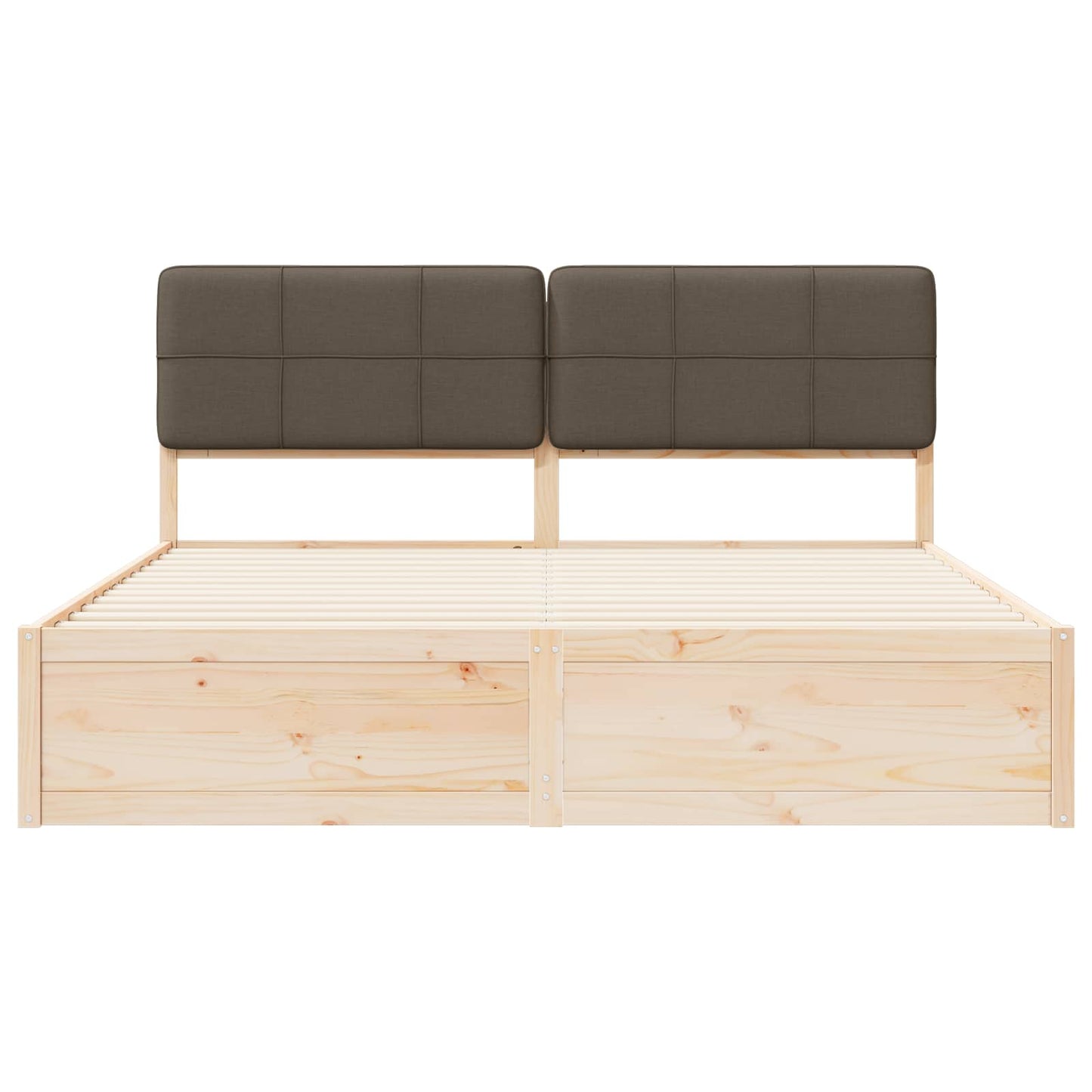 Bettgestell mit gepolstertem Kopfteil Taupe 180 x 200 cm