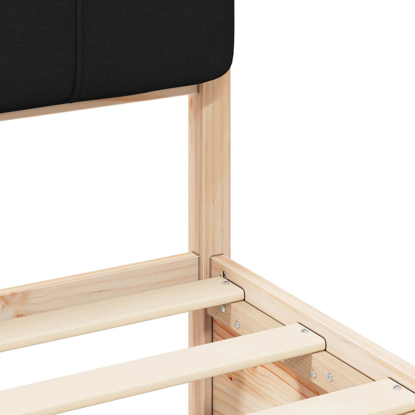 Bettgestell mit gepolstertem Kopfteil Schwarz 150 x 200 cm