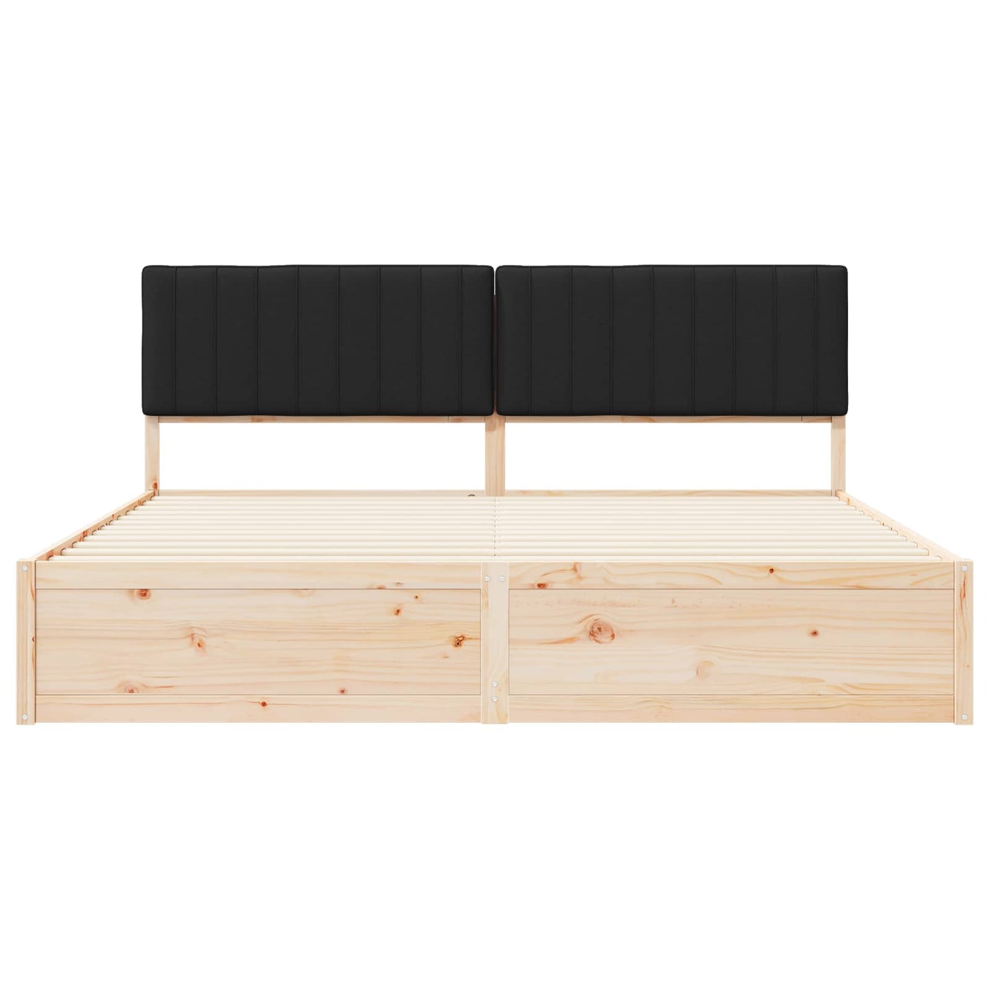 Bettgestell mit gepolstertem Kopfteil Schwarz 200 x 200 cm