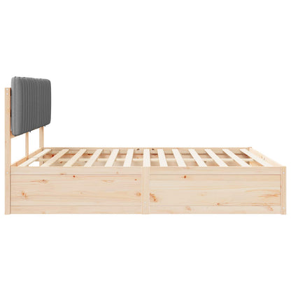 Bettgestell mit gepolstertem Kopfteil Hellgrau 180 x 200 cm