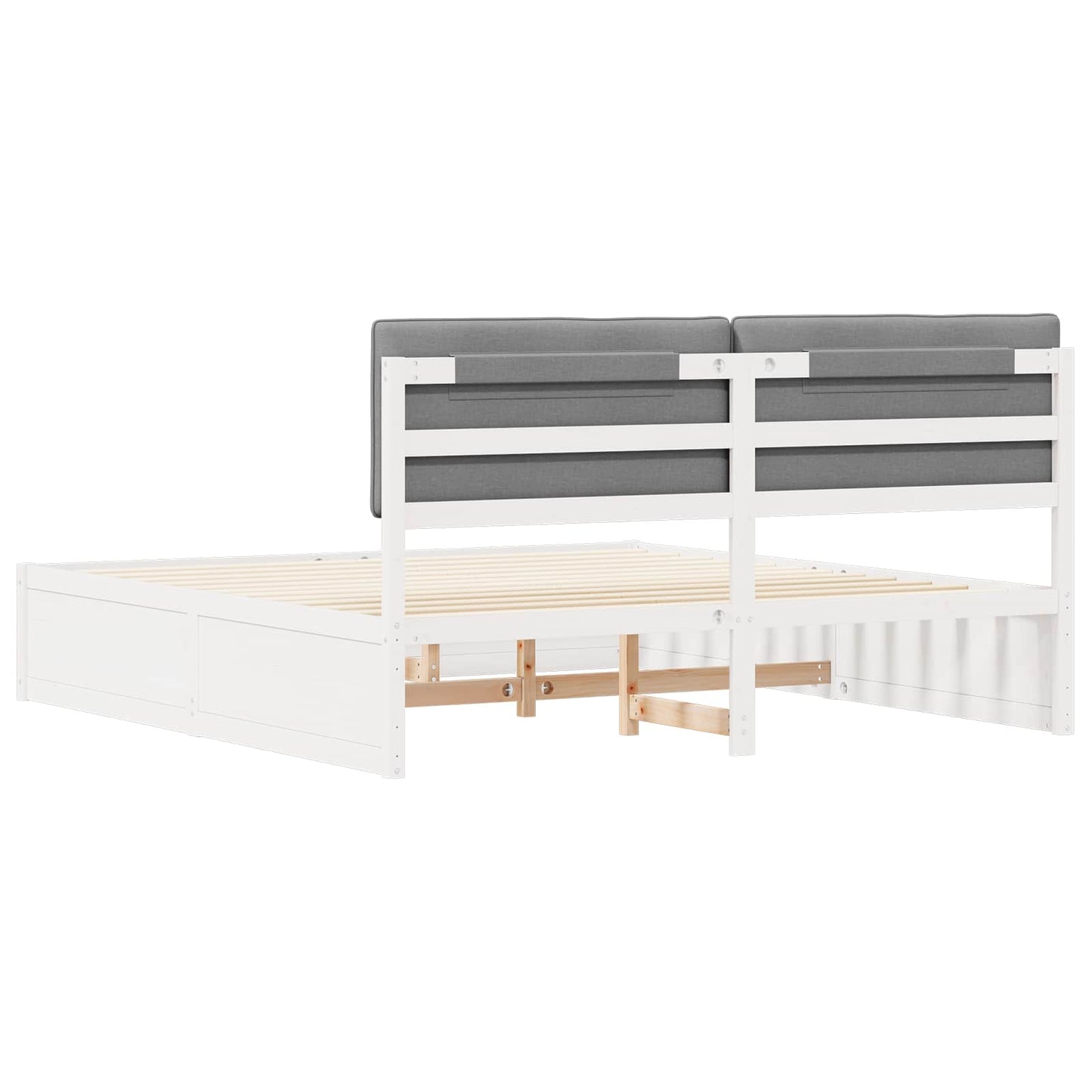 Bettgestell mit gepolstertem Kopfteil Hellgrau 180 x 200 cm