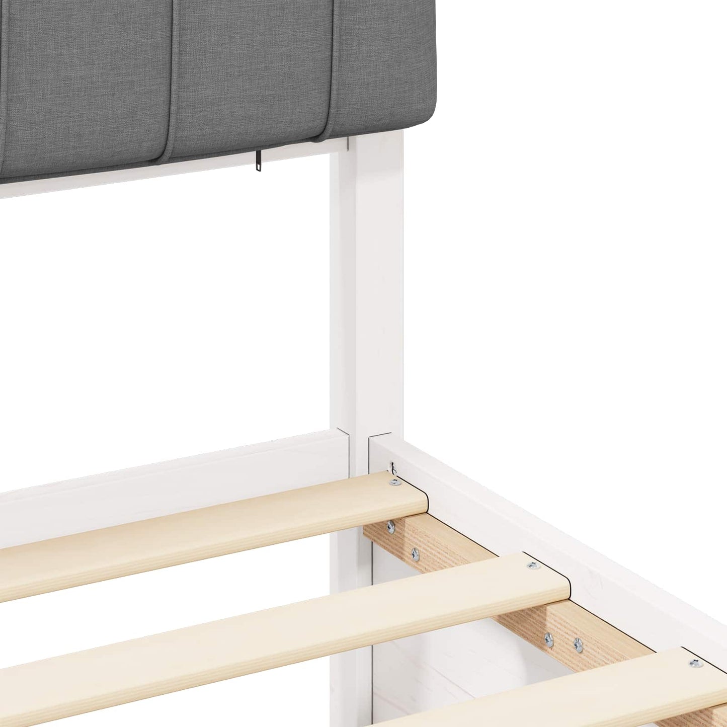 Bettgestell mit gepolstertem Kopfteil Hellgrau 160 x 200 cm