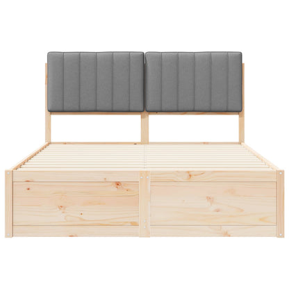 Bettgestell mit gepolstertem Kopfteil Hellgrau 140 x 190 cm