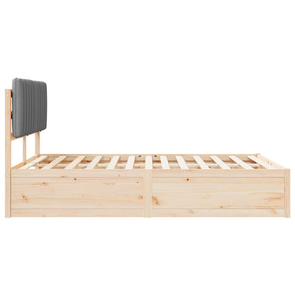 Bettgestell mit gepolstertem Kopfteil Hellgrau 140 x 190 cm