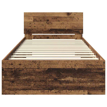 Bettrahmen mit Kopfteil Altholz 100 x 200 cm Holzwerkstoff