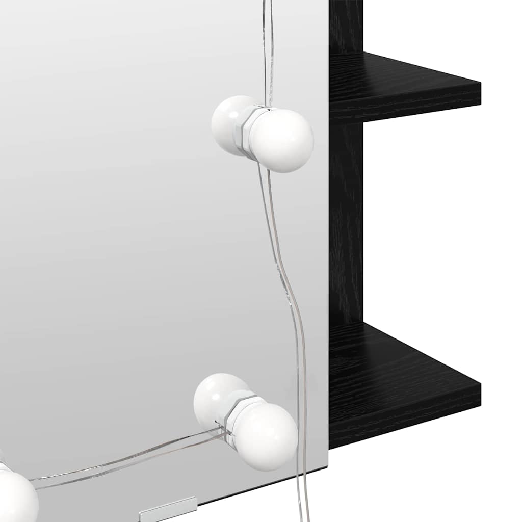 Spiegelschrank mit Regal Schwarz Eichen-Optik 70 x 16,5 x 60 cm