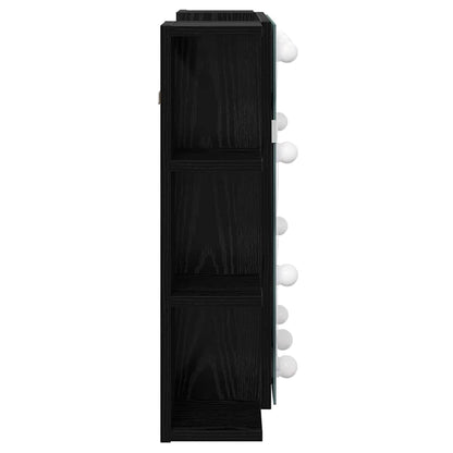 Spiegelschrank mit Regal Schwarz Eichen-Optik 70 x 16,5 x 60 cm