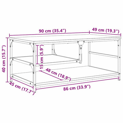 Couchtisch Artisan-Eiche 90 x 49 x 40 cm Holzwerkstoff