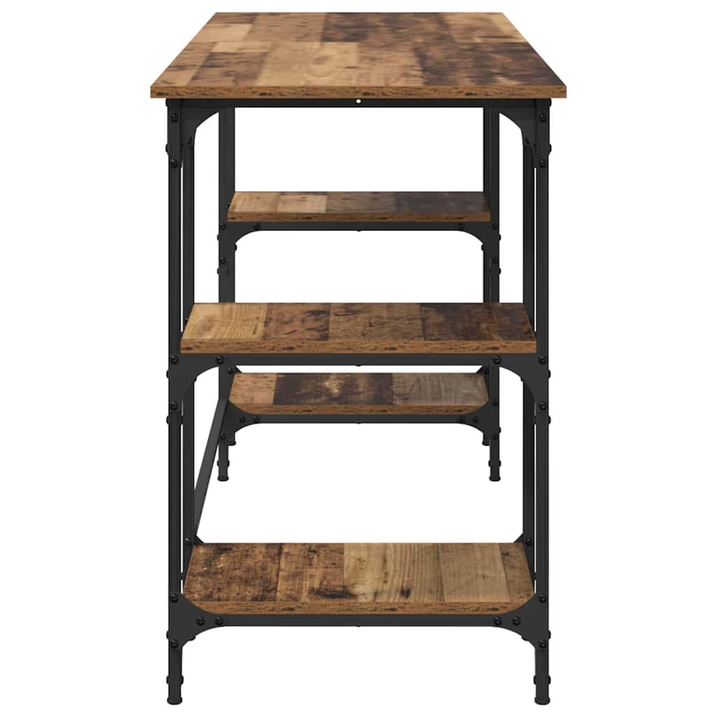 Schreibtisch mit Regal Altholz 140 x 50 x 75 cm Holzwerkstoff