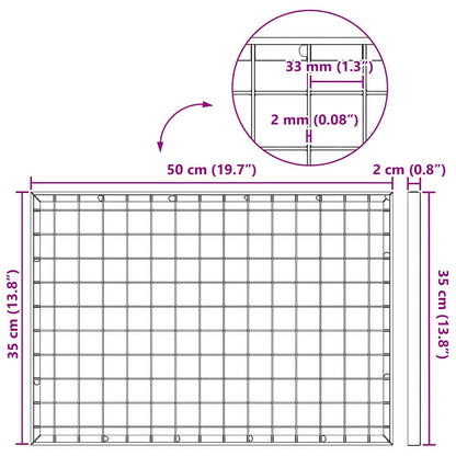 Gitter Silber 50 x 35 x 2 cm Feuerverzinkter Stahl