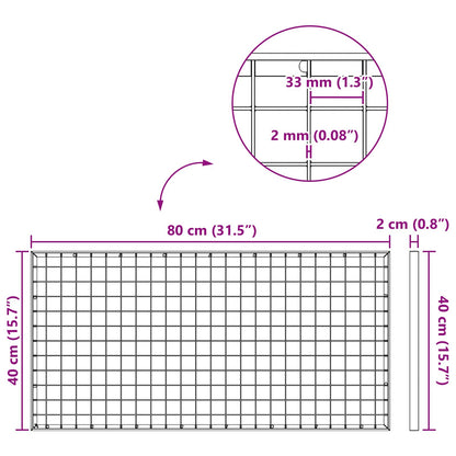 Gitter Silber 80 x 40 x 2 cm Feuerverzinkter Stahl