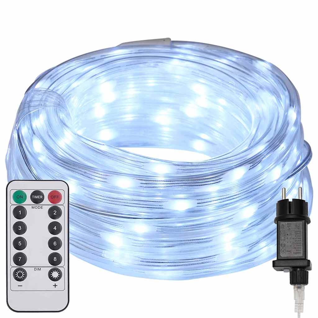 Lichtseil mit 240 LEDs Kaltweiß 10 m PVC