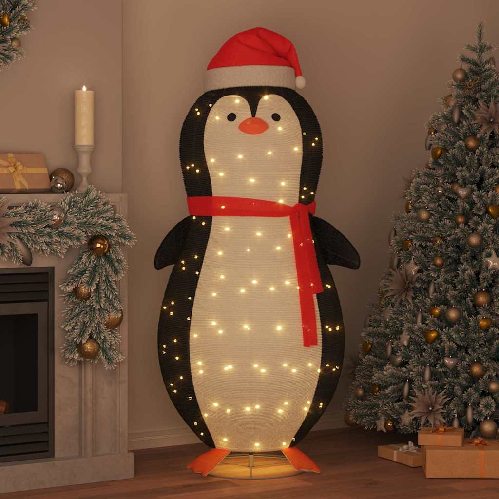 Schnee-Pinguin Figur mit 600 LEDs Warmes Weiß 78 x 178 cm Stoff