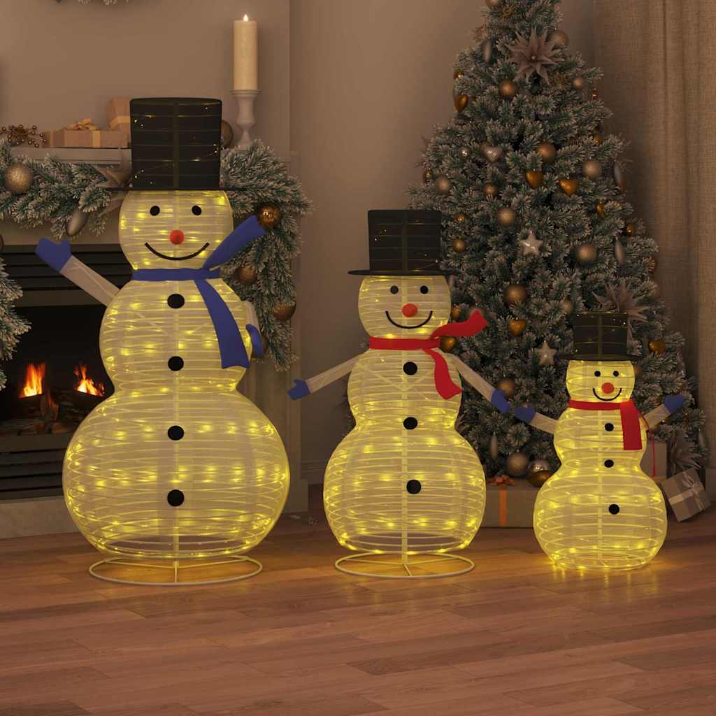 Weihnachts-Schneemann Familie 3 pcs Warmes Weiß Stoff