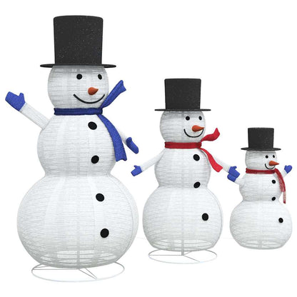 Weihnachts-Schneemann Familie 3 pcs Warmes Weiß Stoff
