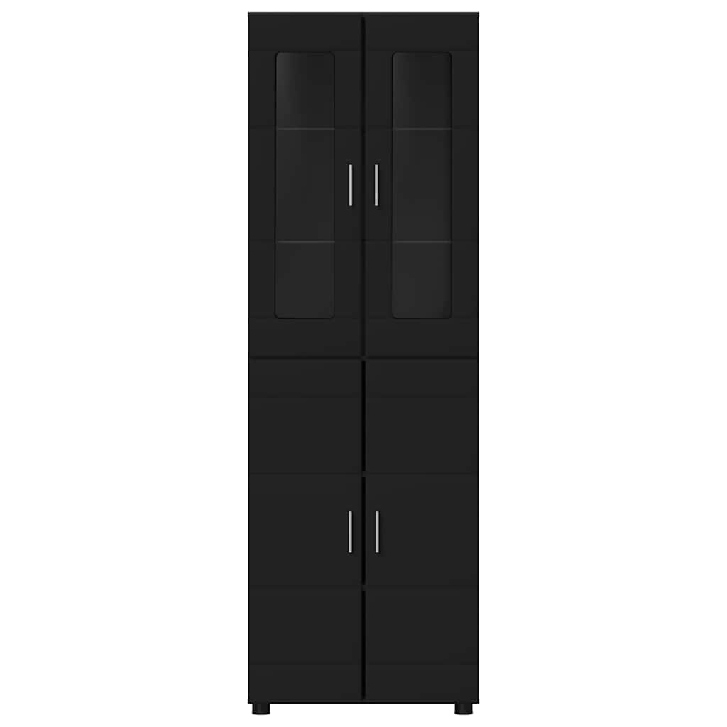Highboard mit Tür FLORIN Schwarz 60 x 35 x 182 cm Holzwerkstoff