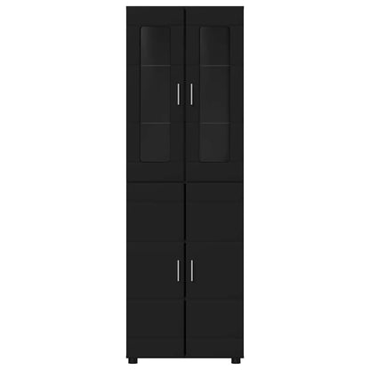Highboard mit Tür FLORIN Schwarz 60 x 35 x 182 cm Holzwerkstoff