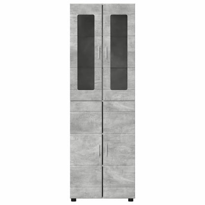 Highboard FLORIN Beton Grau 60 x 35 x 182 cm Holzwerkstoff