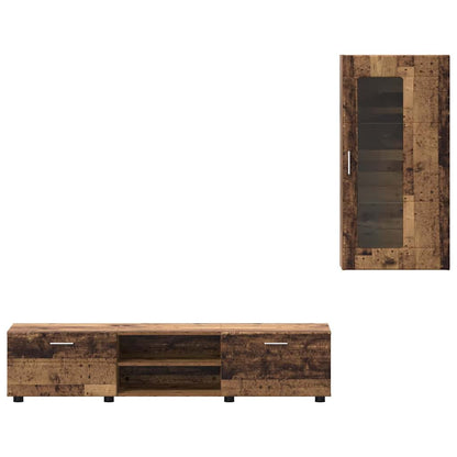 TV-Schrankset mit Schubladen FLORIN Altholz Holzwerkstoff