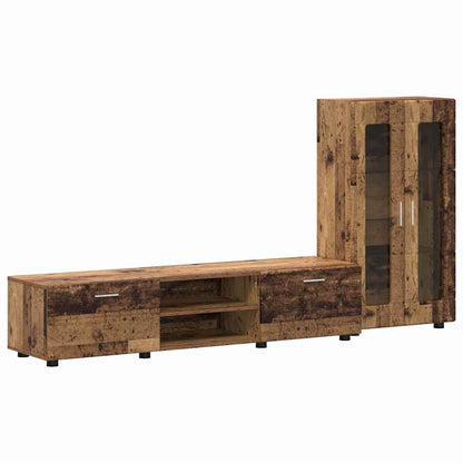 TV-Schrankset mit Schubladen FLORIN Altholz Holzwerkstoff