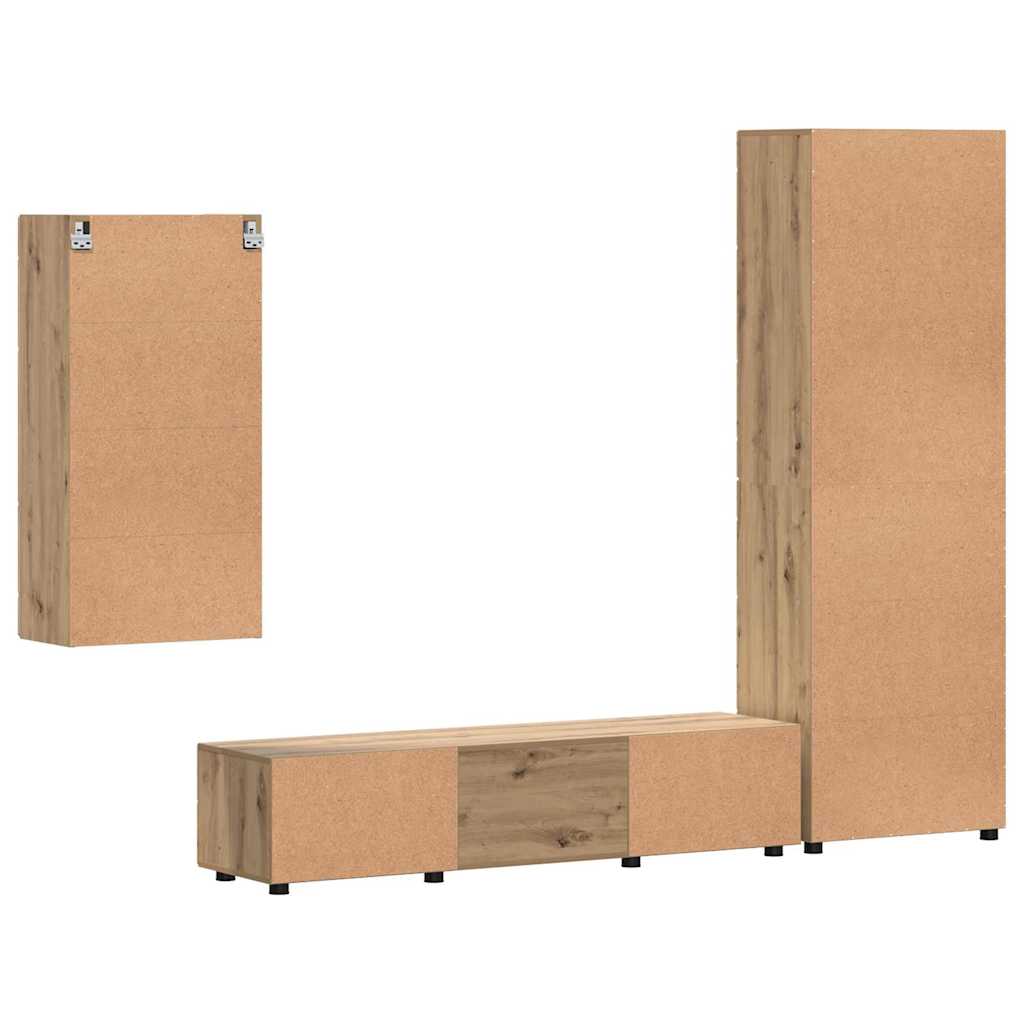 TV-Schrankset mit Schubladen FLORIN Artisan-Eiche Holzwerkstoff