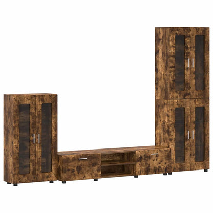 TV-Schrankset mit Regal FLORIN Geräucherte Eiche Holzwerkstoff