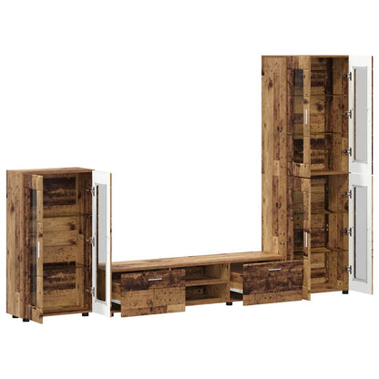 TV-Schrankset mit Schubladen FLORIN Altholz Holzwerkstoff