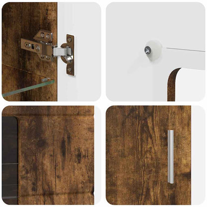 TV-Schrankset mit Regal FLORIN Geräucherte Eiche Holzwerkstoff