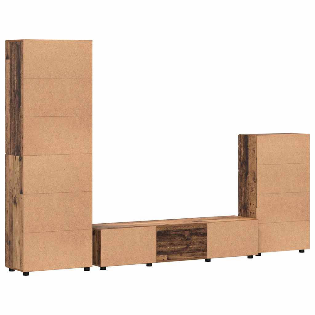 TV-Schrankset mit Schubladen FLORIN Altholz Holzwerkstoff