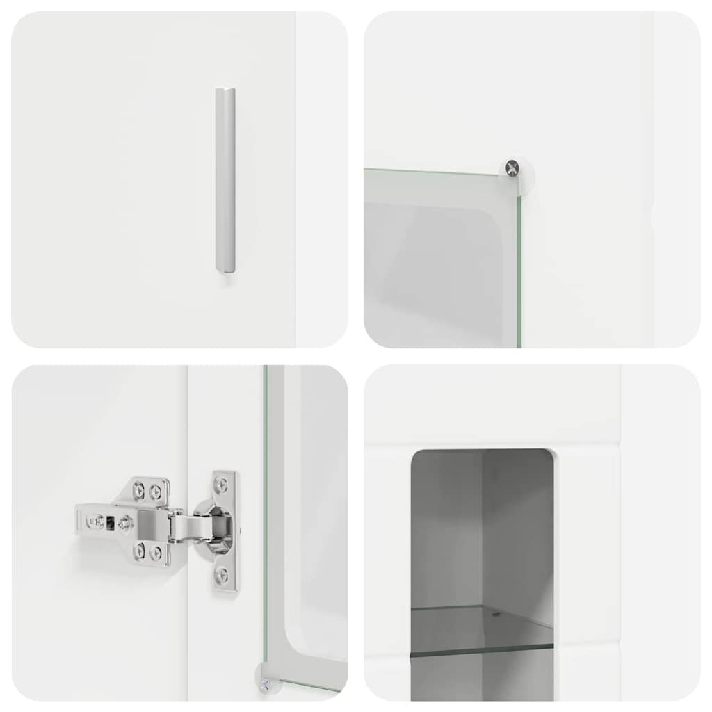 TV-Schrankset mit Schubladen mit Tür FLORIN Weiß Holzwerkstoff