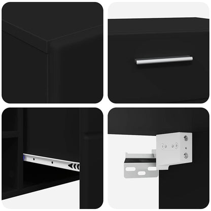 TV-Schrankset mit Schubladen FLORIN Schwarz Holzwerkstoff