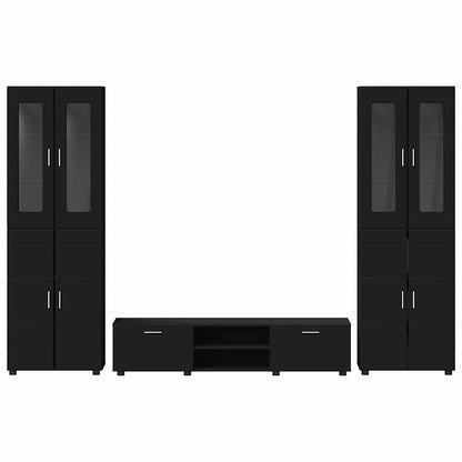 TV-Schrankset mit Schubladen FLORIN Schwarz Holzwerkstoff