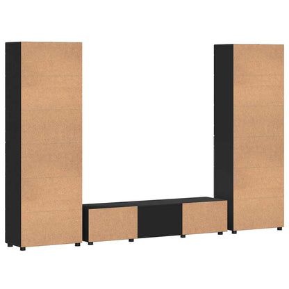 TV-Schrankset mit Schubladen FLORIN Schwarz Holzwerkstoff