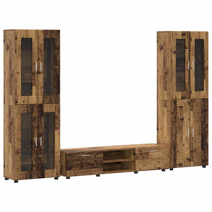 TV-Schrankset mit Schubladen FLORIN Altholz Holzwerkstoff