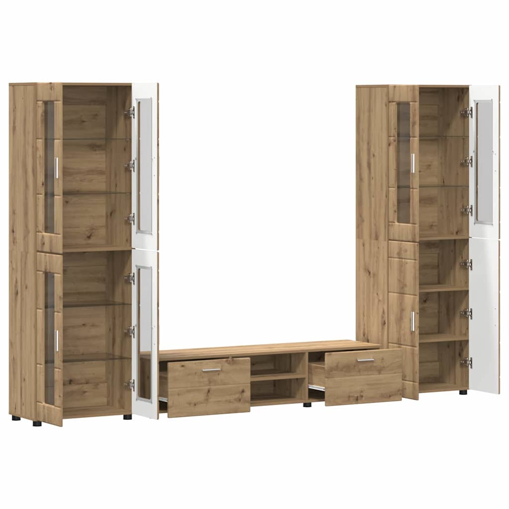 TV-Schrankset mit Schubladen FLORIN Artisan-Eiche Holzwerkstoff