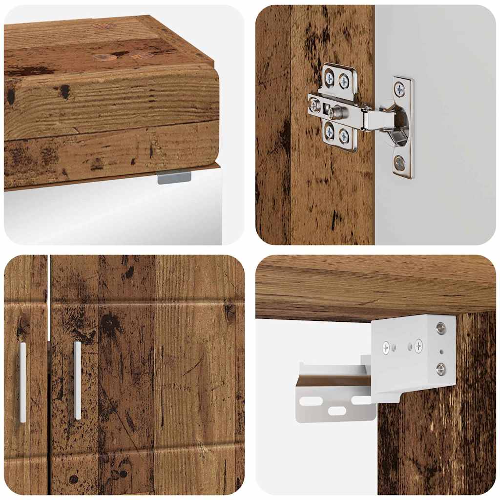 Badezimmermöbel-Set mit Regal TULUM Altholz Holzwerkstoff