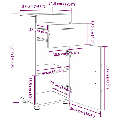 Badezimmermöbel-Set mit Schubladen TULUM Altholz Holzwerkstoff