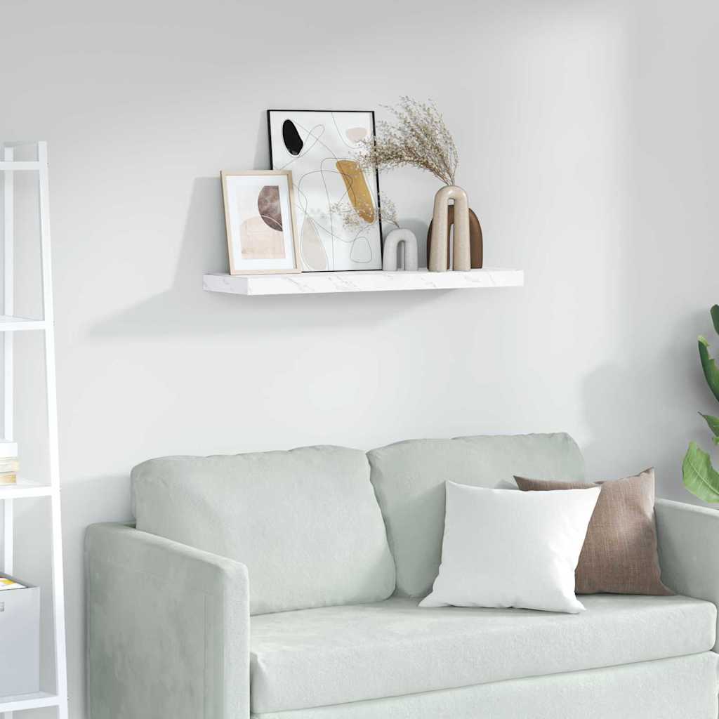 Wandregal Weiß Marmor 90 x 23,5 x 4 cm Holzwerkstoff