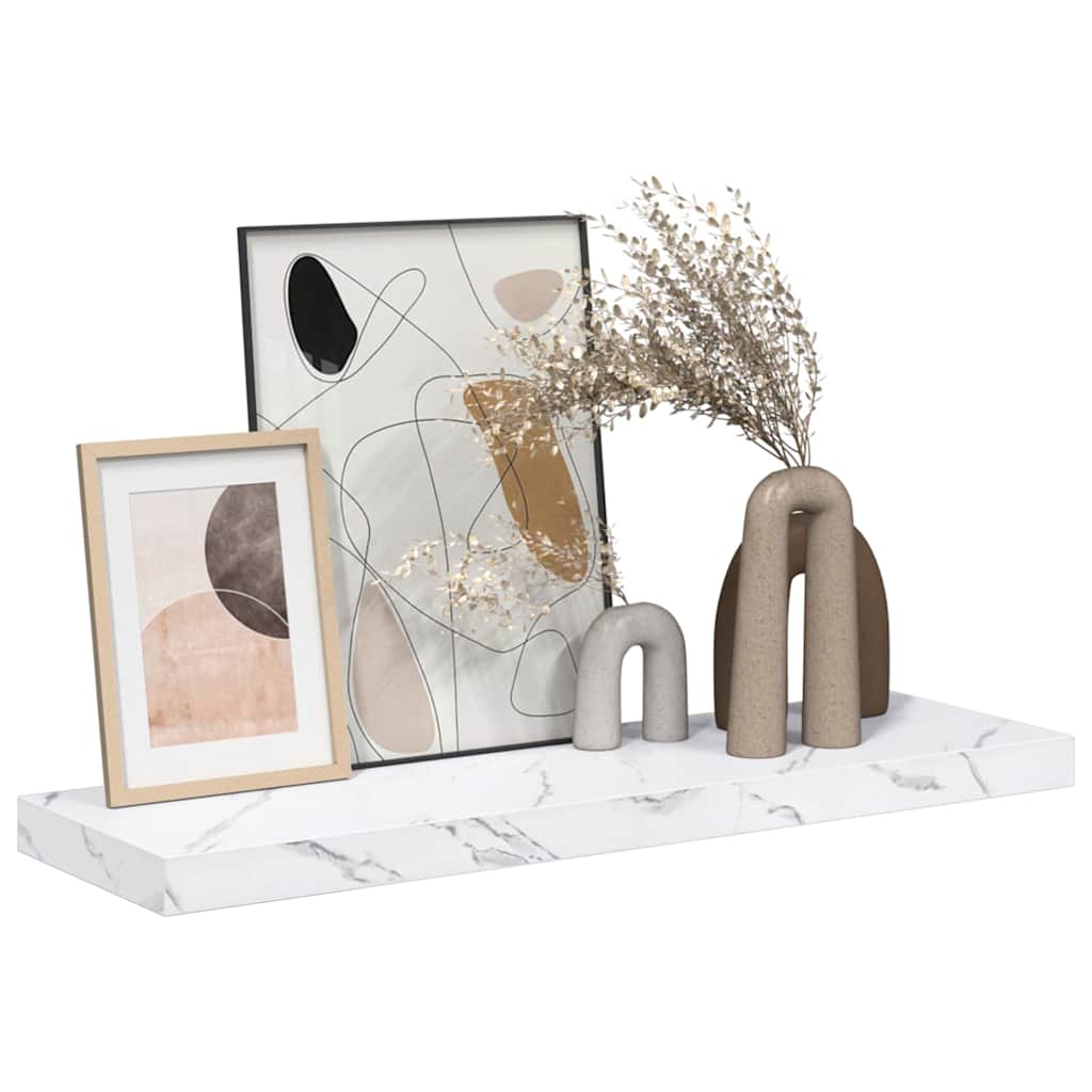 Wandregal Weiß Marmor 90 x 23,5 x 4 cm Holzwerkstoff