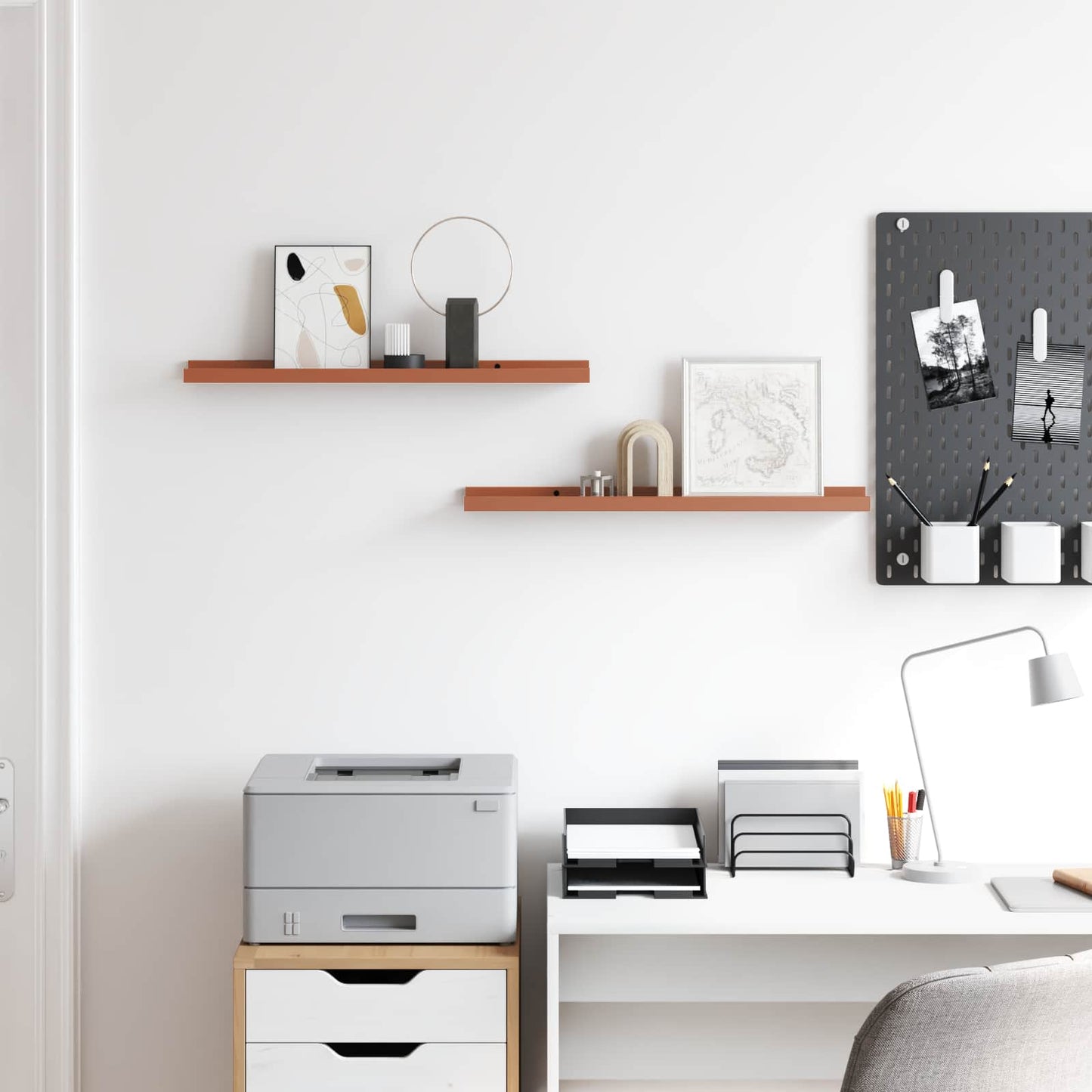 Wandregal mit Regal 2 pcs Rot 60 x 9 x 3 cm Holzwerkstoff