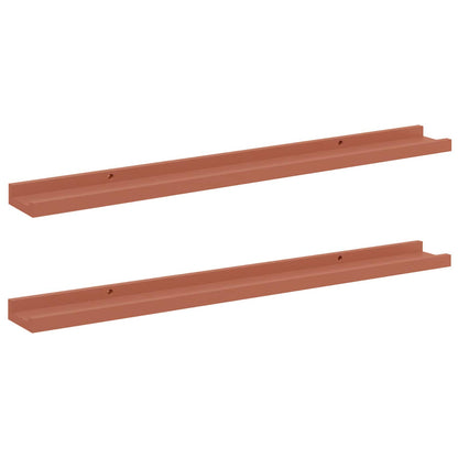 Wandregal mit Regal 2 pcs Rot 80 x 9 x 3 cm Holzwerkstoff