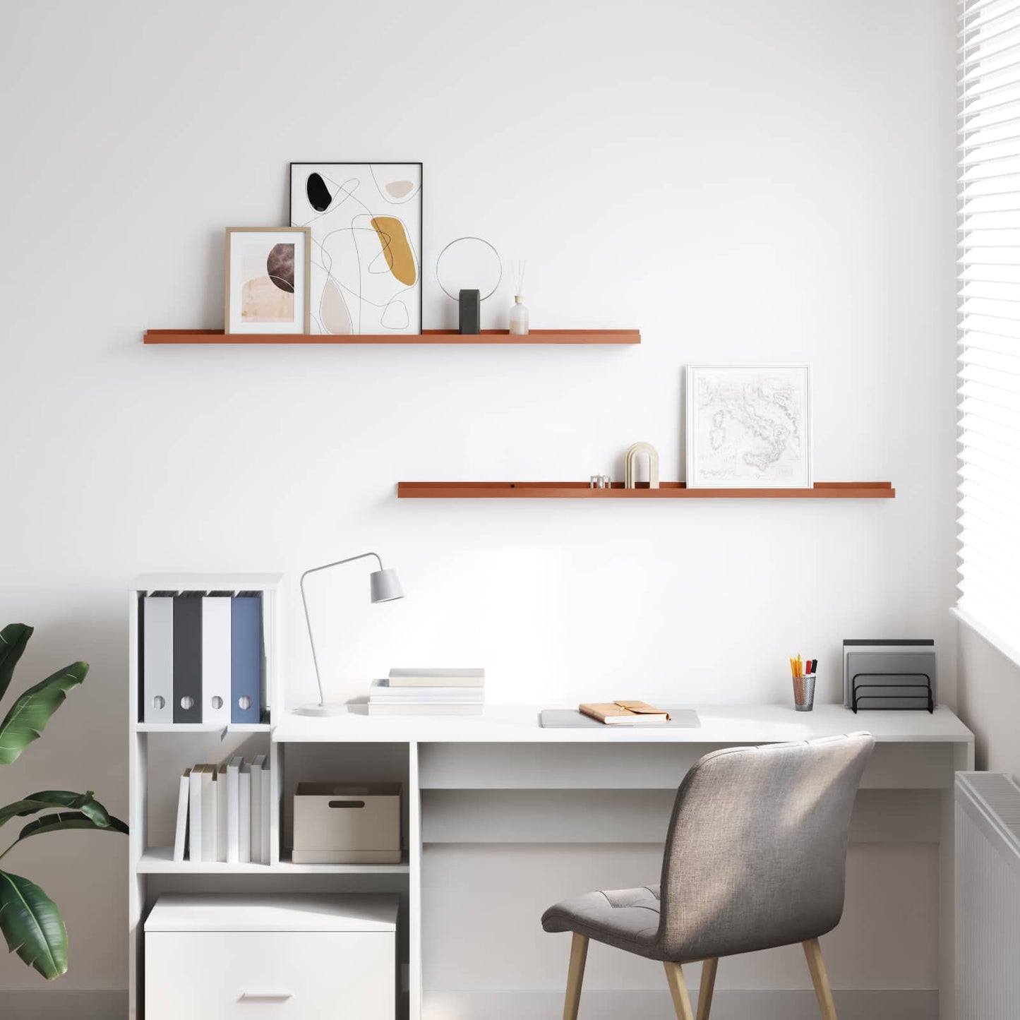 Wandregal mit Regal 2 pcs Rot 115 x 9 x 3 cm Holzwerkstoff