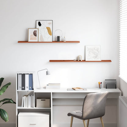 Wandregal mit Regal 2 pcs Rot 115 x 9 x 3 cm Holzwerkstoff