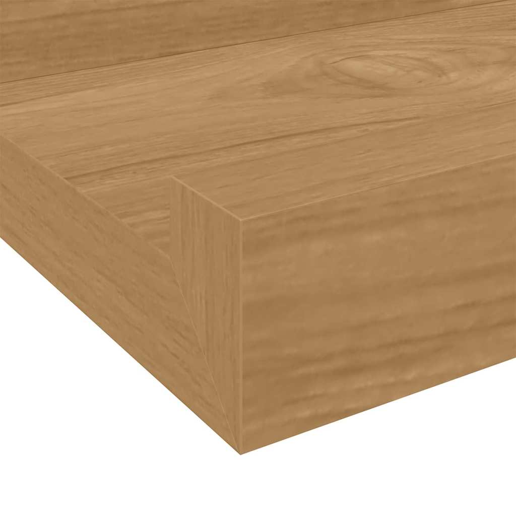 Wandregal mit Regal 2 pcs Braun 60 x 9 x 3 cm Holzwerkstoff