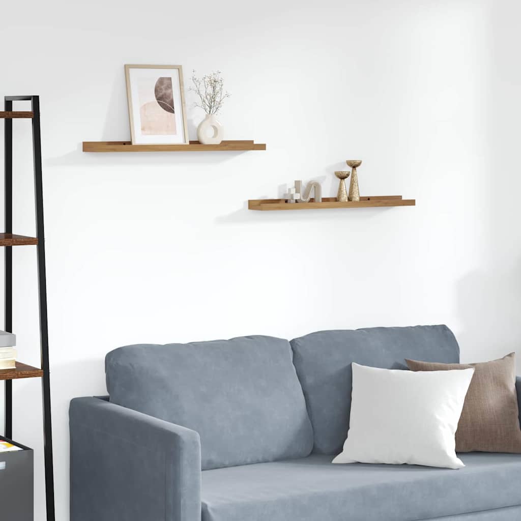 Wandregal mit Regal 2 pcs Braun 60 x 9 x 3 cm Holzwerkstoff