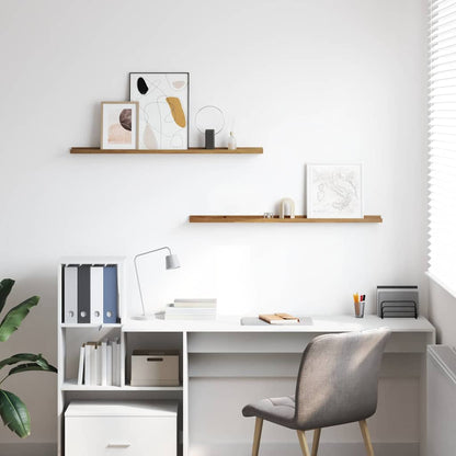 Wandregal mit Regal 2 pcs Braun 100 x 9 x 3 cm Holzwerkstoff