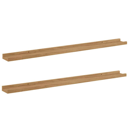 Wandregal mit Regal 2 pcs Braun 100 x 9 x 3 cm Holzwerkstoff