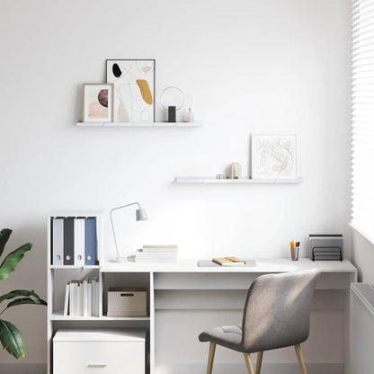 Wandregal 2 pcs Weiß Marmor 80 x 9 x 3 cm Holzwerkstoff