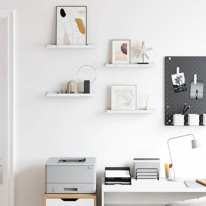 Wandregal 4 pcs Weiß Marmor 40 x 9 x 3 cm Holzwerkstoff