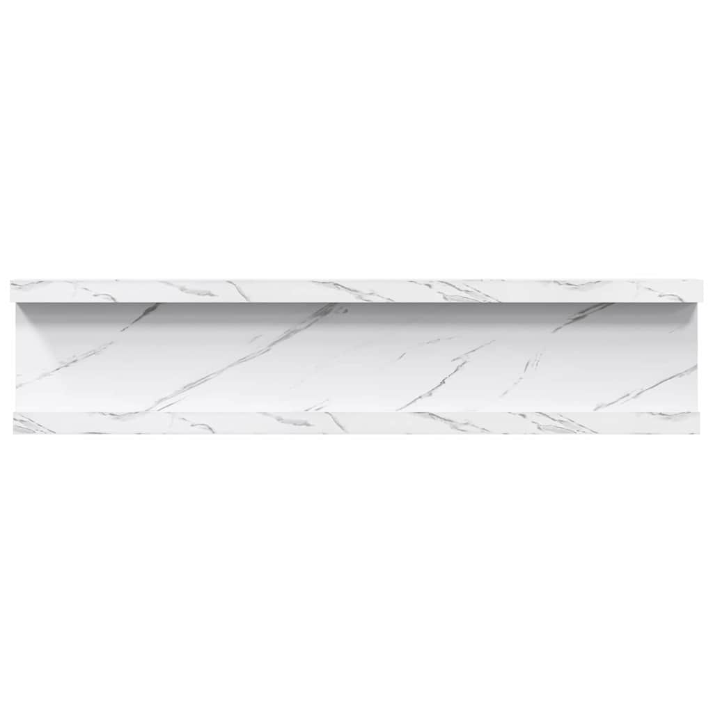 Wandregal 4 pcs Weiß Marmor 40 x 9 x 3 cm Holzwerkstoff